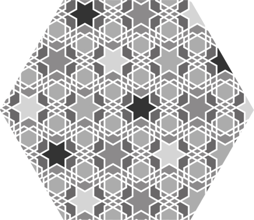 Codicer Kasbah Mix Grey Hexagonal 22x25 см